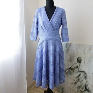 Sangria Blue lace Fit and flare Midi dress size 10 M